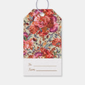 Aangepaste  Waterverf Fuchsia Blooms Cadeaulabel (Achterkant)