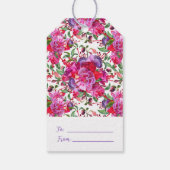 Aangepaste Waterverf Fuchsia Blooms Cadeaulabel (Achterkant)