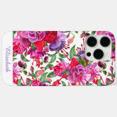 Aangepaste Waterverf Fuchsia Blooms Case-Mate iPhone Case (Achterkant (horizontaal))