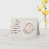 Aangepaste Waterverf Funny Coffee Lover Moederdag Kaart (Gele Bloem)