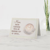 Aangepaste Waterverf Funny Coffee Lover Moederdag Kaart (Voorkant)