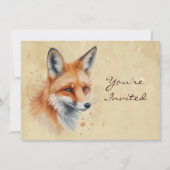 Aangepaste Waterverf gedateerd, Fox Animal verjaar Kaart (Voorkant)