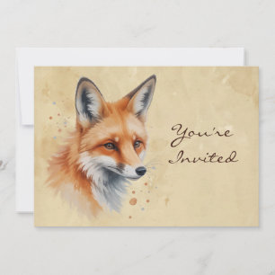 Aangepaste Waterverf gedateerd, Fox Animal verjaar Kaart