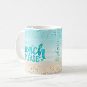 Aangepaste Waterverf Glitter Beach alstublieft Koffiemok (Voorkant links)