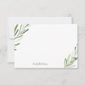 Aangepaste Waterverf Greenery Note Kaart Notitiekaartje (Voorkant)