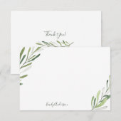 Aangepaste Waterverf Greenery Note Kaart Notitiekaartje (Voorkant / Achterkant)