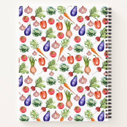 Aangepaste Waterverf groenten keuken Notitieboek (Achterkant)