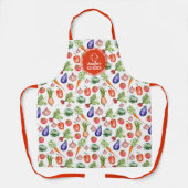 Aangepaste Waterverf groenten keuken Schort (Voorkant)