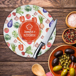 Aangepaste Waterverf groenten keuken Snijplank