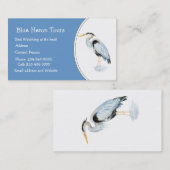 Aangepaste Waterverf - Groot blauw vogelbestand Visitekaartje (Voorkant / Achterkant)