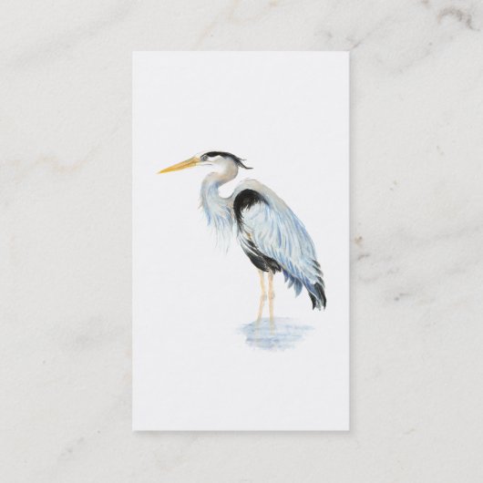 Aangepaste Waterverf - Groot blauw vogelbestand Visitekaartje (Achterkant)