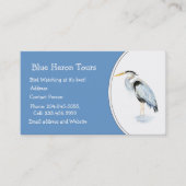 Aangepaste Waterverf - Groot blauw vogelbestand Visitekaartje (Voorkant)