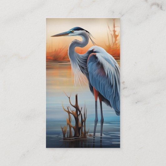 Aangepaste Waterverf - Groot blauw vogelbestand Visitekaartje (Achterkant)