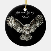 Aangepaste Waterverf Grote Grijze vogelgriep, Dier Keramisch Ornament (Voorkant)