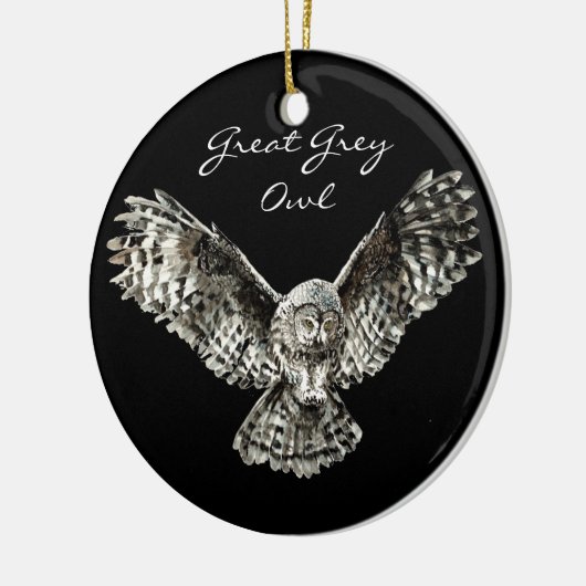 Aangepaste Waterverf Grote Grijze vogelgriep, Dier Keramisch Ornament (Links)