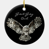 Aangepaste Waterverf Grote Grijze vogelgriep, Dier Keramisch Ornament (Achterkant)