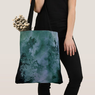 Aangepaste waterverf grunge zwarte hoeken textuur tote bag