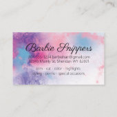 Aangepaste waterverf haarstylist 10-punch kaart visitekaartje (Achterkant)