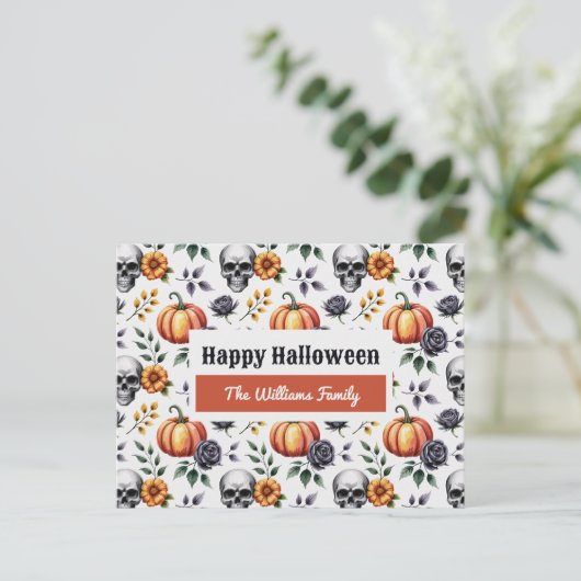 Aangepaste Waterverf Halloween Briefkaart (Staand voorkant)