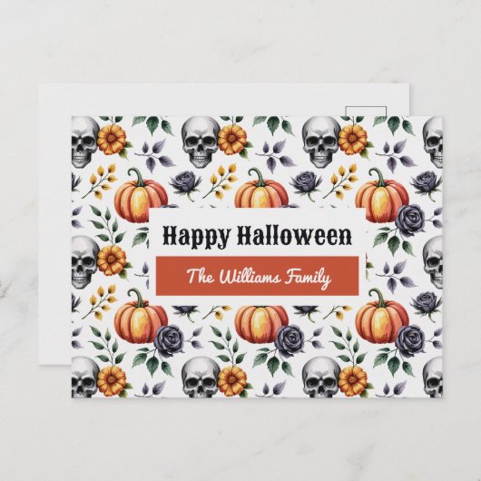 Aangepaste Waterverf Halloween Briefkaart (Voorkant / Achterkant)