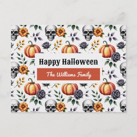 Aangepaste Waterverf Halloween Briefkaart (Voorkant)