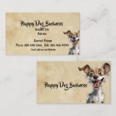 Aangepaste Waterverf Happy Dog Animal Pet Fun Visitekaartje (Voorkant / Achterkant)