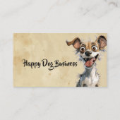 Aangepaste Waterverf Happy Dog Animal Pet Fun Visitekaartje (Achterkant)