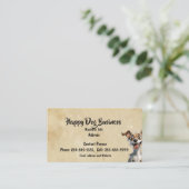 Aangepaste Waterverf Happy Dog Animal Pet Fun Visitekaartje (Staand voorkant)