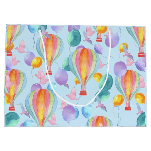 Aangepaste Waterverf hetelucht-ballonpatroon Groot Cadeauzakje (Achterkant)