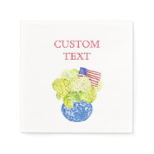 Aangepaste Waterverf Hydrangea Amerikaanse vlag