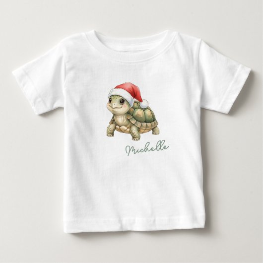 Aangepaste waterverf Kerst Schildpad Sinterklaas H (Voorkant)