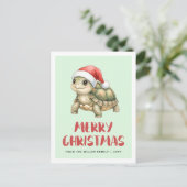 Aangepaste waterverf Kerst Schildpad Sinterklaas H Feestdagenkaart (Staand voorkant)