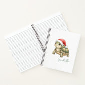 Aangepaste waterverf Kerst Schildpad Sinterklaas H Notitieboek (Binnen)