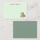 Aangepaste waterverf Kerst Schildpad Sinterklaas H Notitiekaartje (Voorkant / Achterkant)