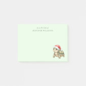 Aangepaste waterverf Kerst Schildpad Sinterklaas H Post-it® Notes (Voorkant)