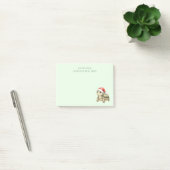 Aangepaste waterverf Kerst Schildpad Sinterklaas H Post-it® Notes (Kantoor)