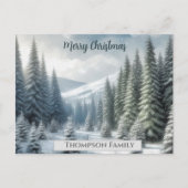 Aangepaste waterverf Kerstmis dennenbos Briefkaart (Voorkant)