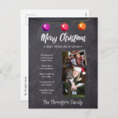 Aangepaste waterverf, kerstnieuwsbrief, foto feestdagenkaart (Voorkant / Achterkant)