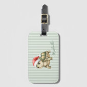 Aangepaste waterverf Kerstschildpad Sinterklaashoe Bagagelabel (Voorkant (verticaal))
