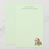 Aangepaste waterverf Kerstschildpad Sinterklaashoe Briefpapier (Voorkant / Achterkant)