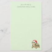 Aangepaste waterverf Kerstschildpad Sinterklaashoe Briefpapier (Voorkant)