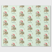 Aangepaste waterverf Kerstschildpad Sinterklaashoe Cadeaupapier (Vlak)