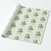 Aangepaste waterverf Kerstschildpad Sinterklaashoe Cadeaupapier (Uitgerold)