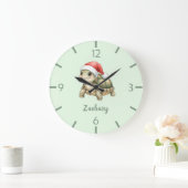 Aangepaste waterverf Kerstschildpad Sinterklaashoe Grote Klok (Huis)