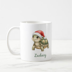 Aangepaste waterverf Kerstschildpad Sinterklaashoe Koffiemok
