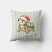 Aangepaste waterverf Kerstschildpad Sinterklaashoe Kussen (Achterkant)