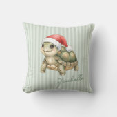 Aangepaste waterverf Kerstschildpad Sinterklaashoe Kussen (Voorkant)