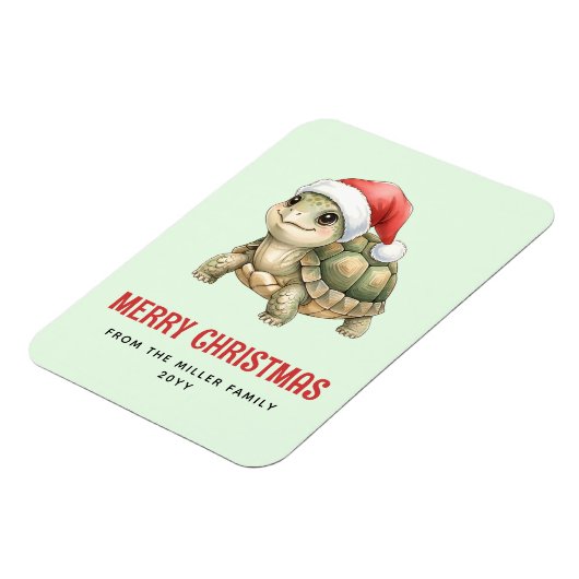 Aangepaste waterverf Kerstschildpad Sinterklaashoe Magneet (Linkerzijde)