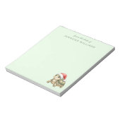 Aangepaste waterverf Kerstschildpad Sinterklaashoe Notitieblok (Linkerzijde)