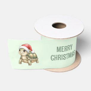 Aangepaste waterverf Kerstschildpad Sinterklaashoe Satijnen Lint